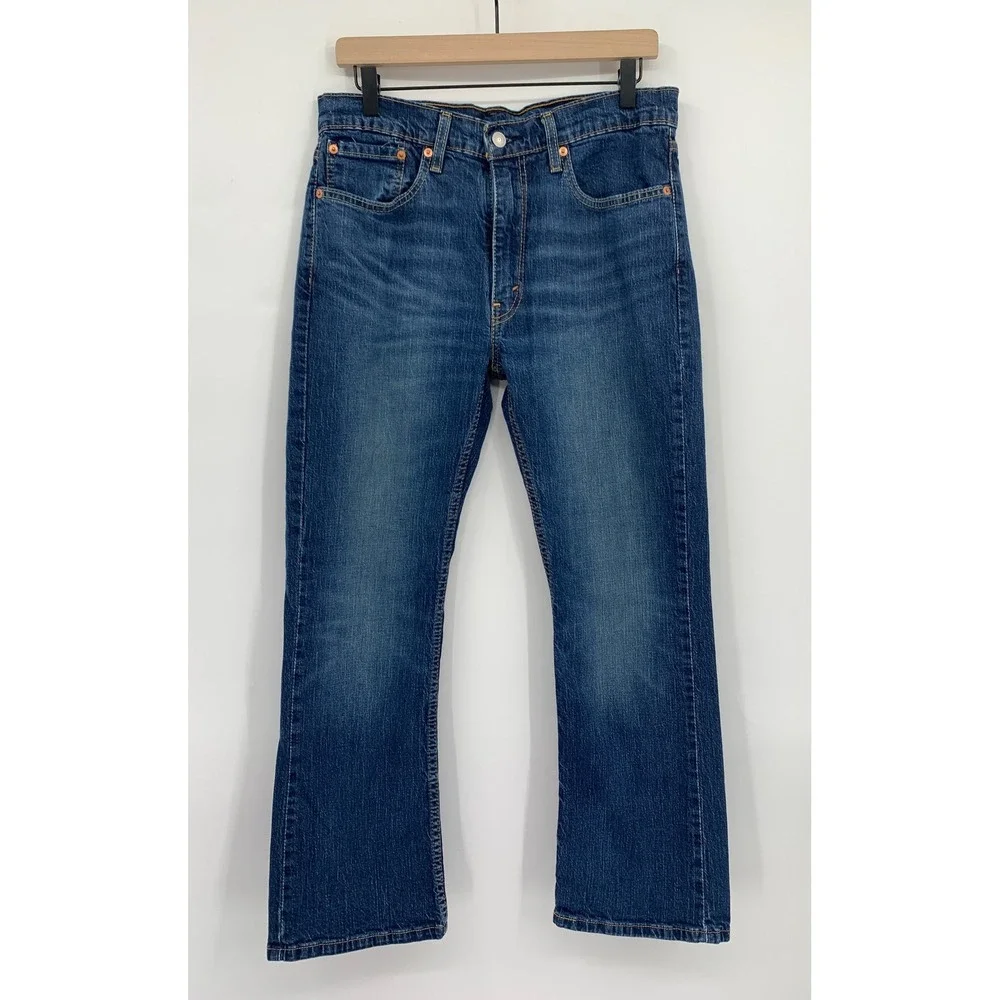 Levis 527 Jeans Mens 34x30 Blue Slim Bootcut Fade Denim Pants